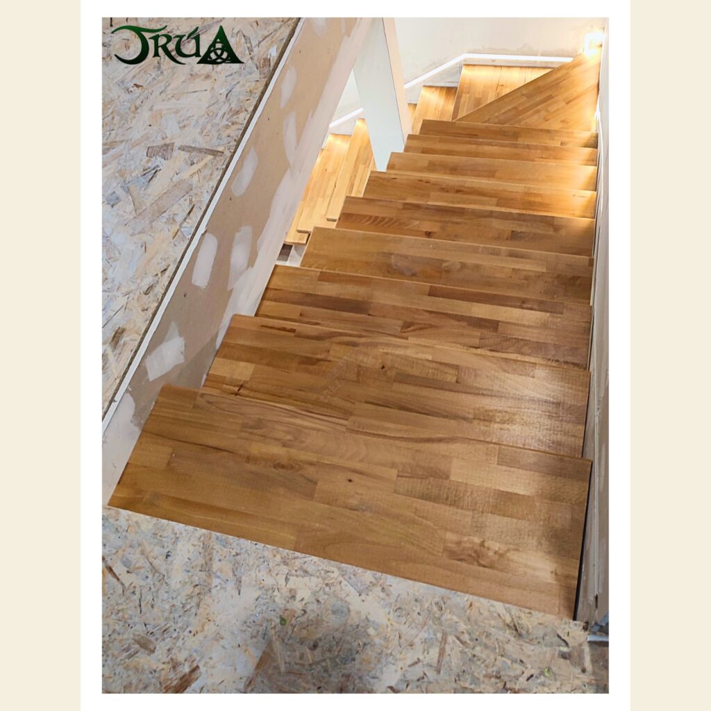14 Trepte lemn scara metalica
